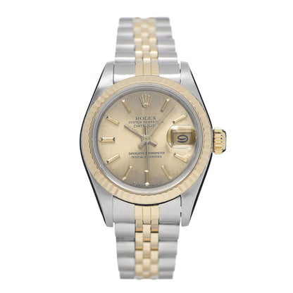 Rolex Stainless Steel 18K Yellow Gold 26mm Oyster Perpetual Datejust Watch Champagne 69173 1 of 5