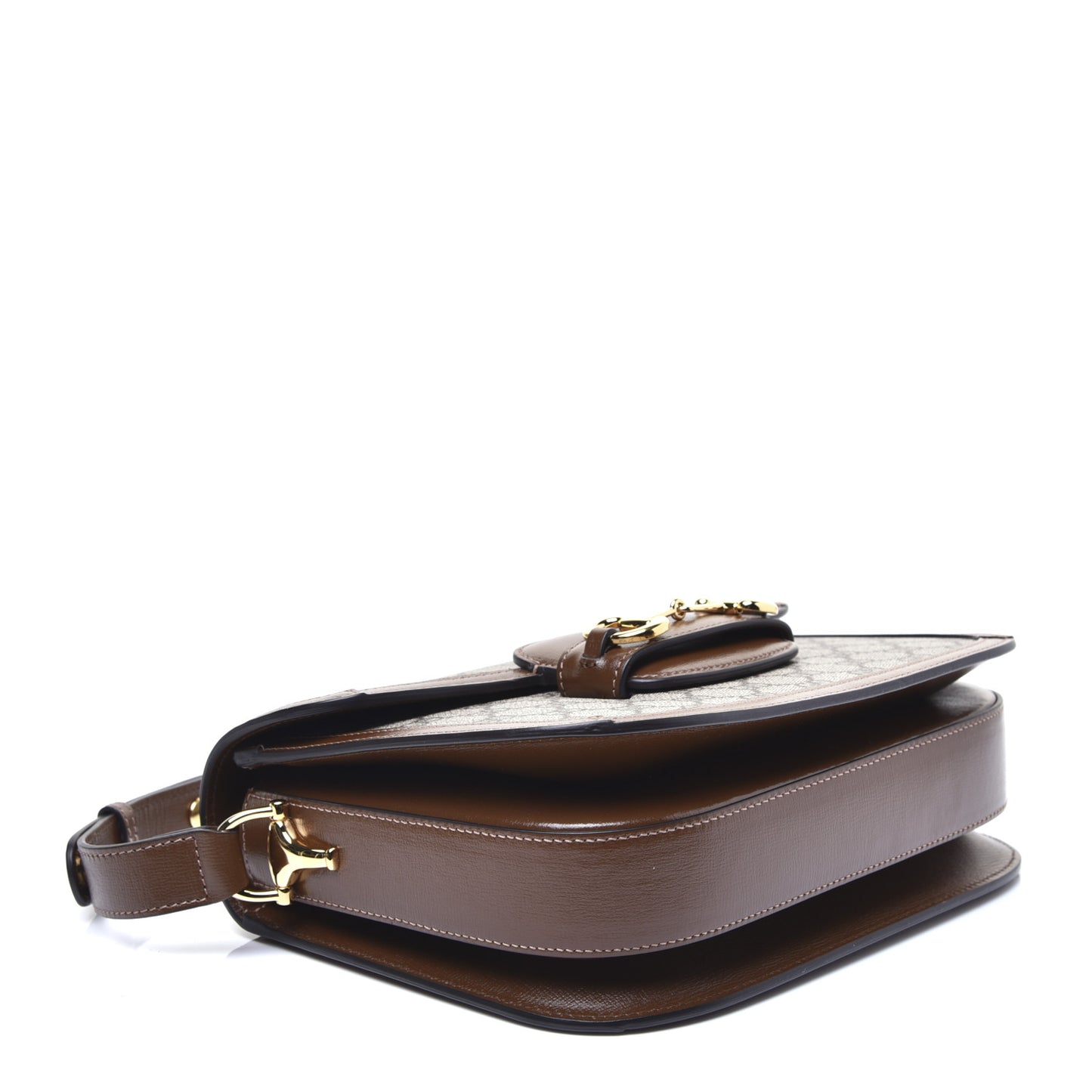 GG Supreme Monogram Horsebit 1955 Shoulder Bag Beige Brown Sugar