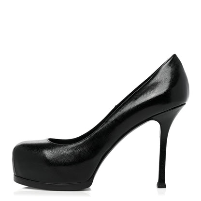 Saint Laurent Vernigolf Tribute Two 80 Platform Pumps 37 Black 1 of 8