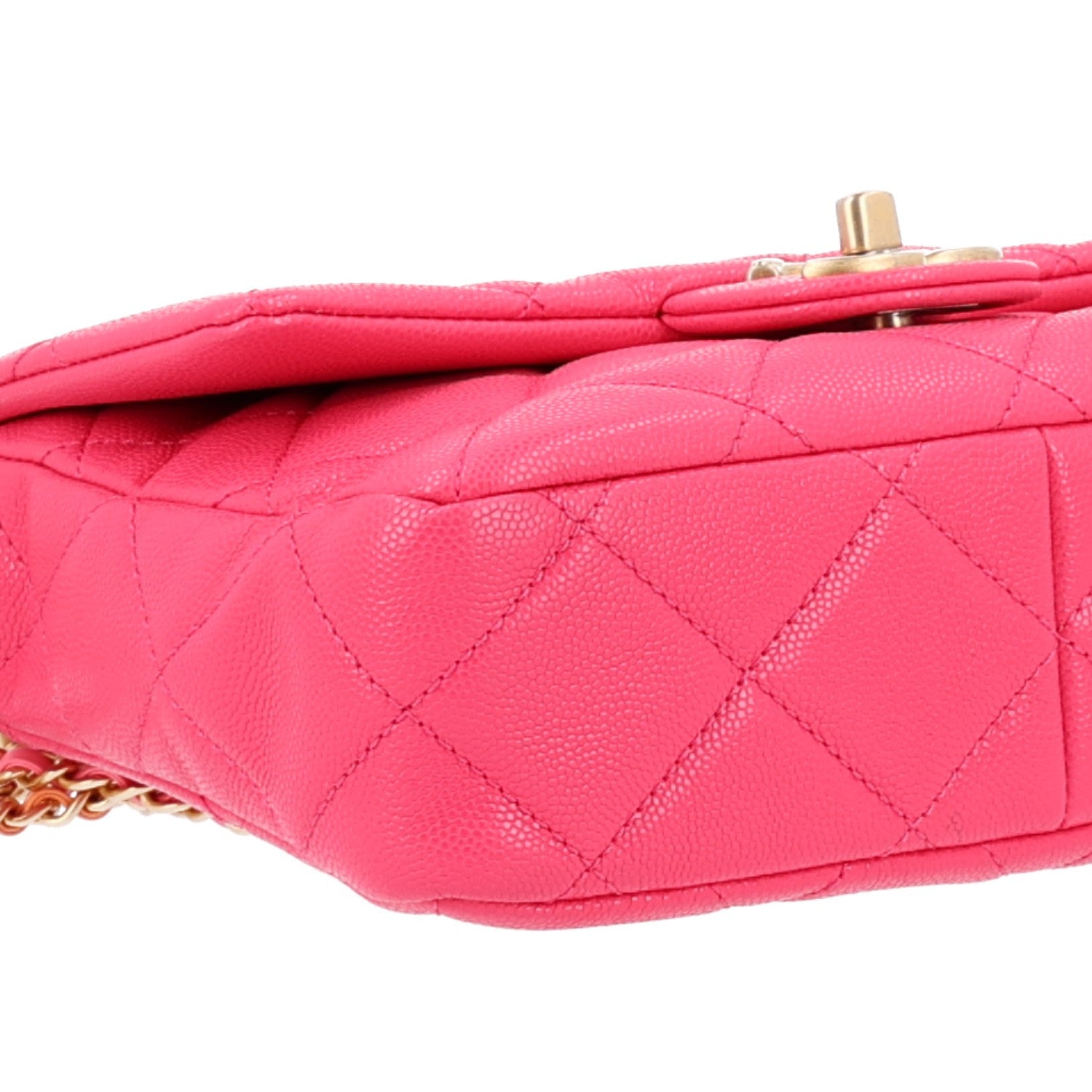 Chanel Shiny Caviar Quilted Chain Sunset Mini Flap Pink 11 of 11