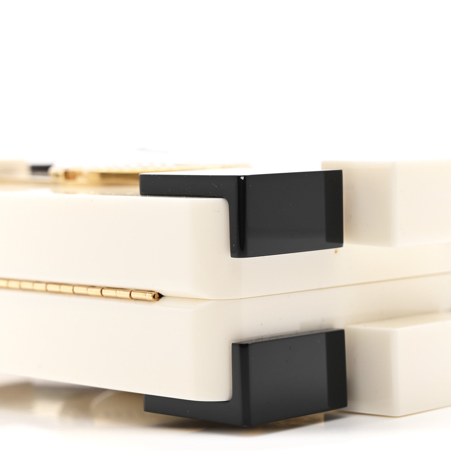 Chanel Plexiglass Boy Brick Havana by Night Clutch White Black 9 of 10