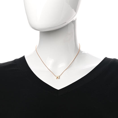 Hermes Lacquered Rose Gold Mini Pop H Pendant Necklace White 2 of 6