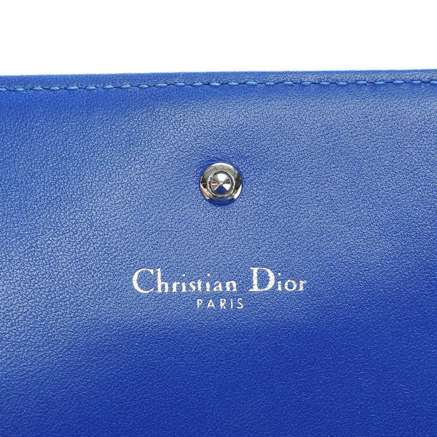Christian Dior Lambskin Diorama Croisiere Chain Wallet Blue 6 of 8