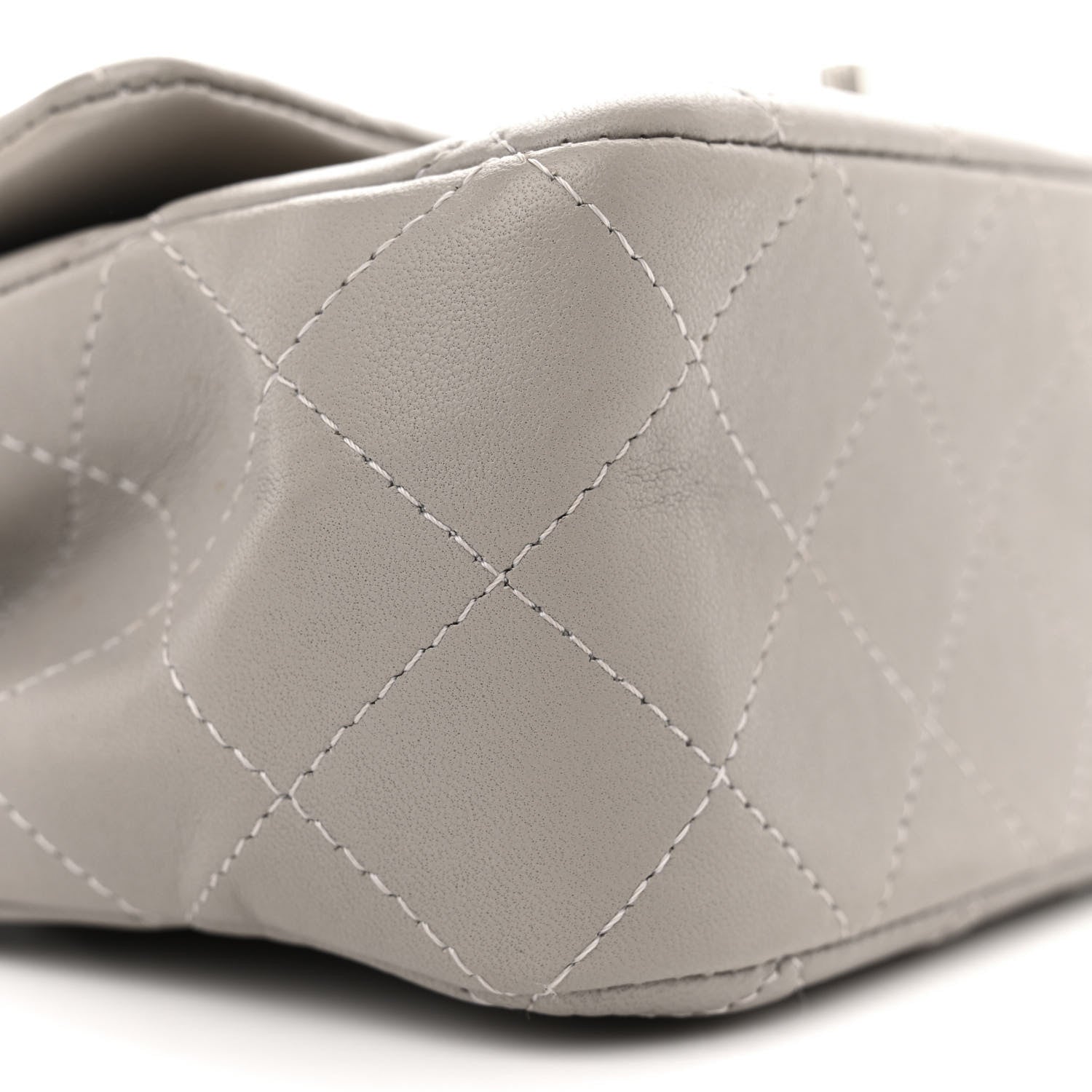 Chanel Lambskin Quilted Mini Rectangular Flap Grey 9 of 11