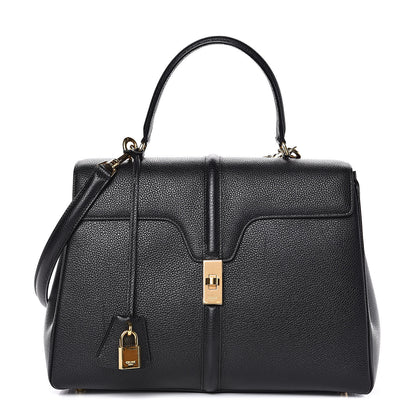 Celine Grained Calfskin Classique 16 Top Handle Bag Black 1 of 11