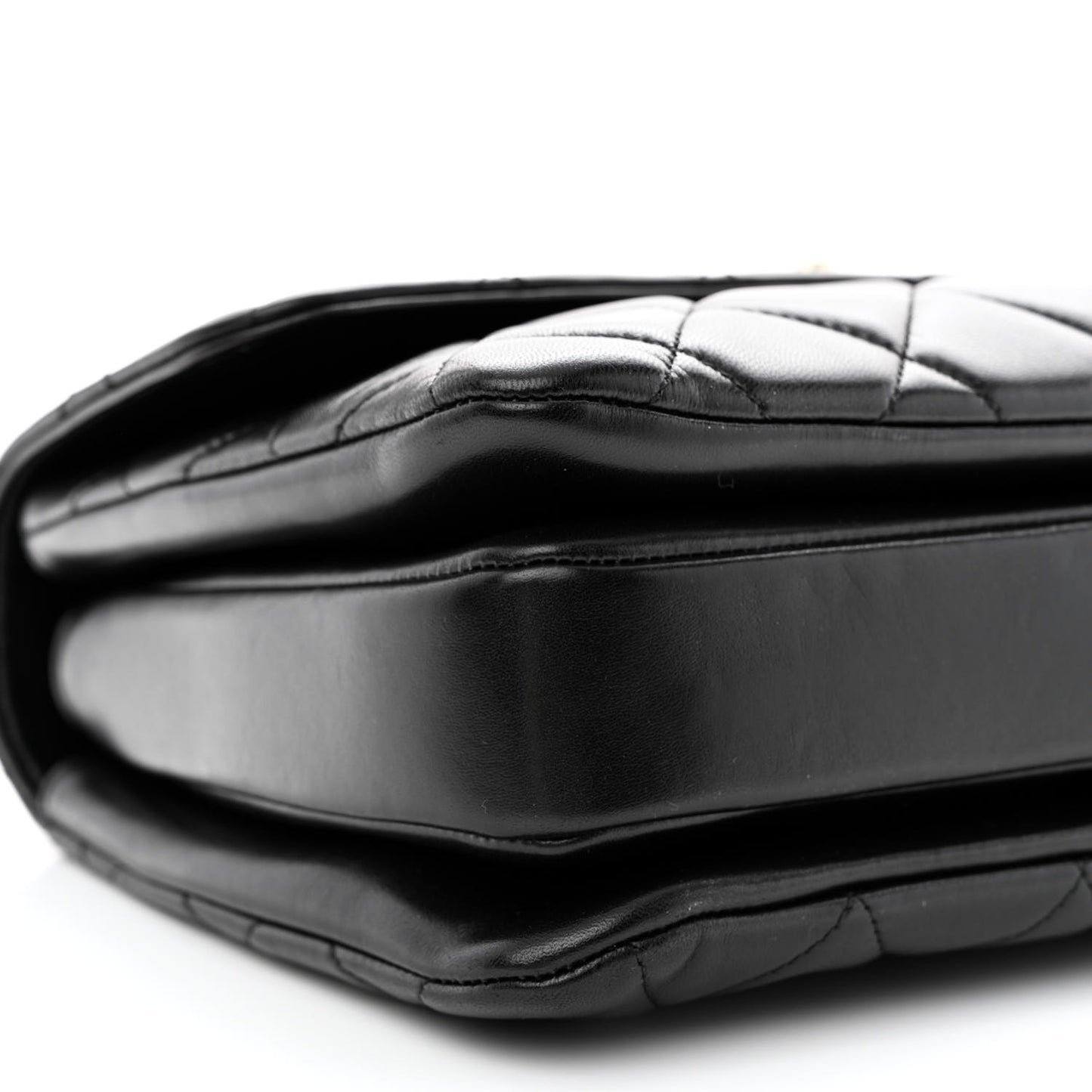 Lambskin Quilted Medium Trendy CC Flap Dual Handle Bag Black