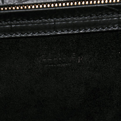 Celine Crocodile Embossed Calfskin Medium Phantom Luggage Black 6 of 6