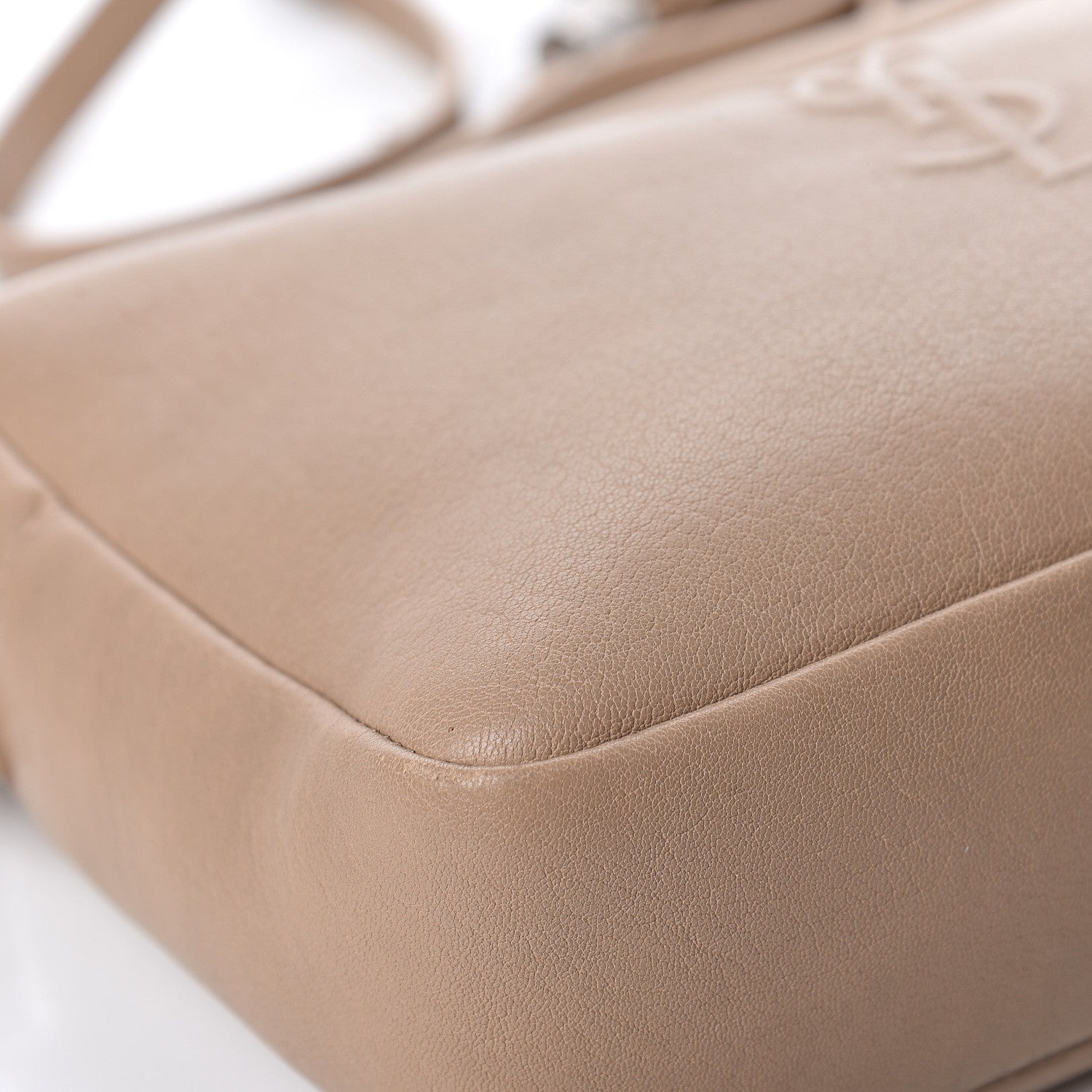 Saint Laurent Lambskin Monogram Small Lou Camera Bag Dark Beige 12 of 15