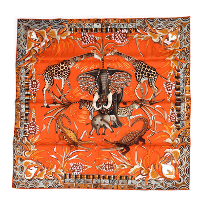 Hermes Silk La Marche du Zambezi Scarf 90 Orange 1 of 4