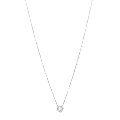 Roberto Coin 18K White Gold Diamond Tiny Treasures Heart Pendant Necklace 1 of 7