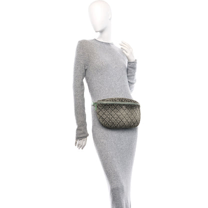 Chanel Denim Quilted Denimpression Waist Bag Green Black 2 of 10