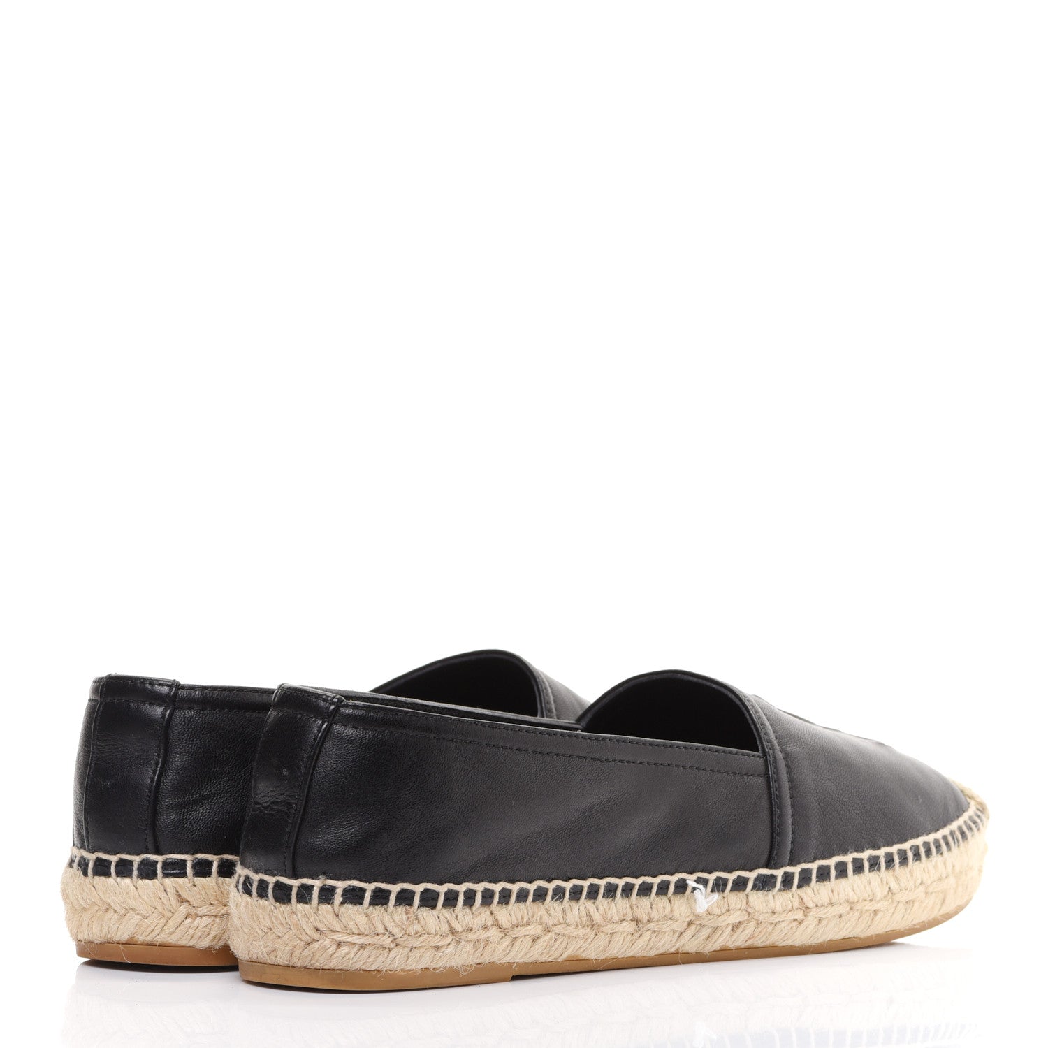 Saint Laurent Lambskin Monogram Espadrilles 36.5 Black 4 of 9