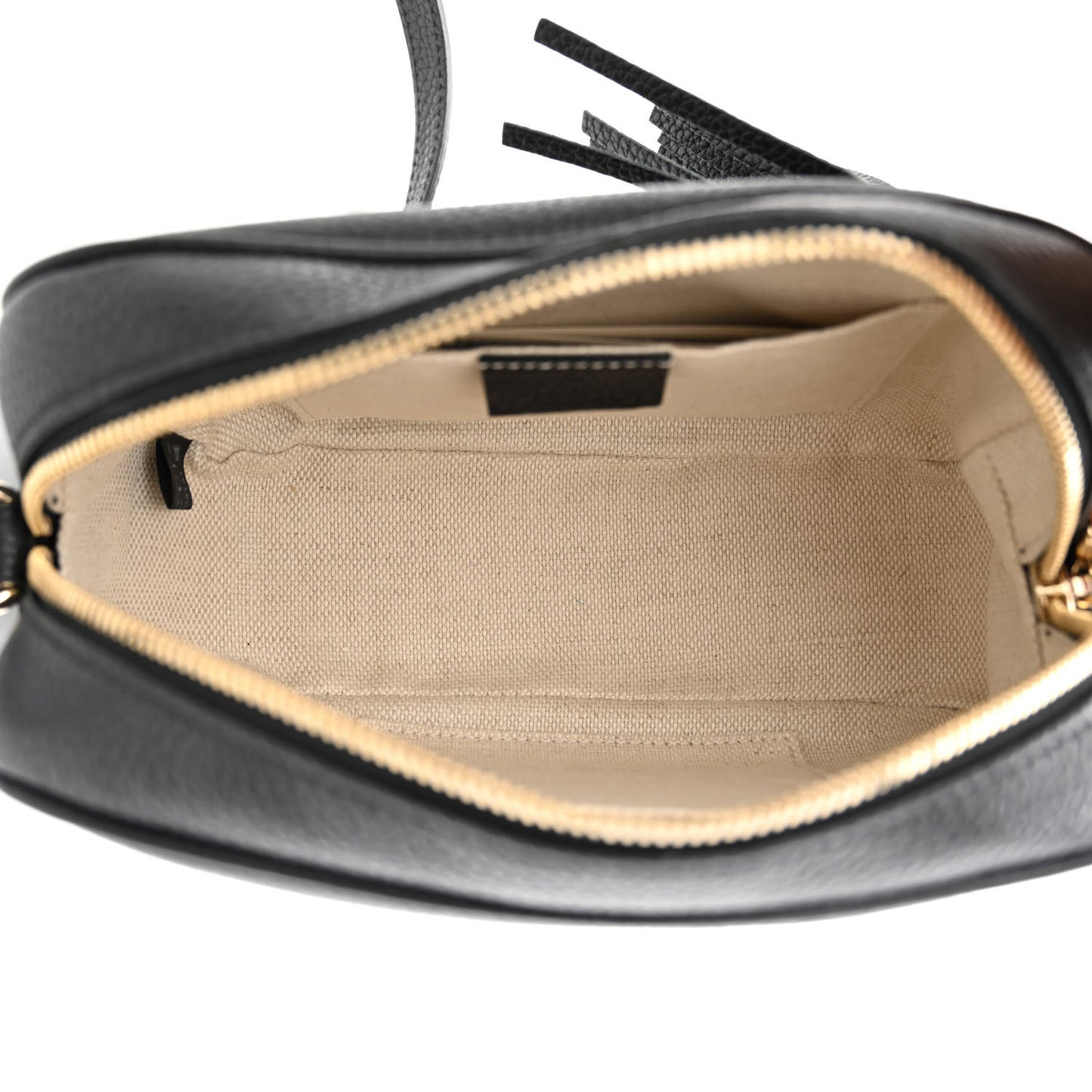 Pebbled Calfskin Small Soho Disco Bag Black