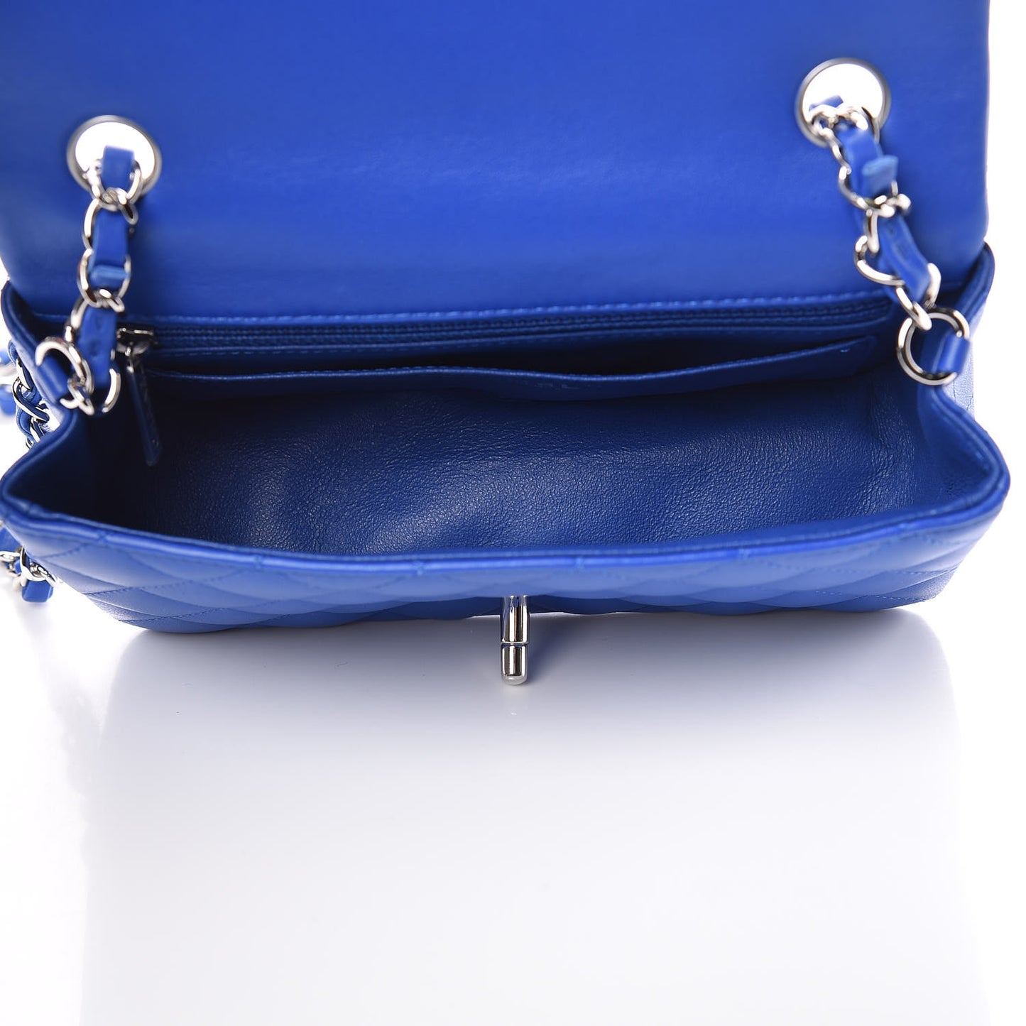 Lambskin Quilted Mini Rectangular Flap Royal Blue