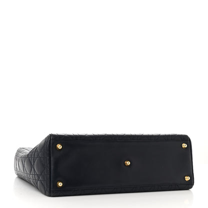 Christian Dior Lambskin Cannage Large Lady Dior Navy Blue 4 of 12