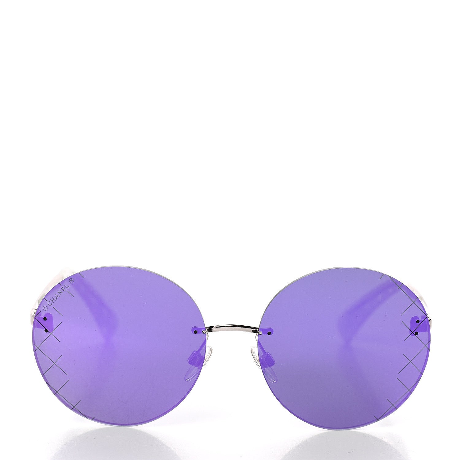 Chanel Mirrored Round Sunglasses 4216 Purple 2 of 7