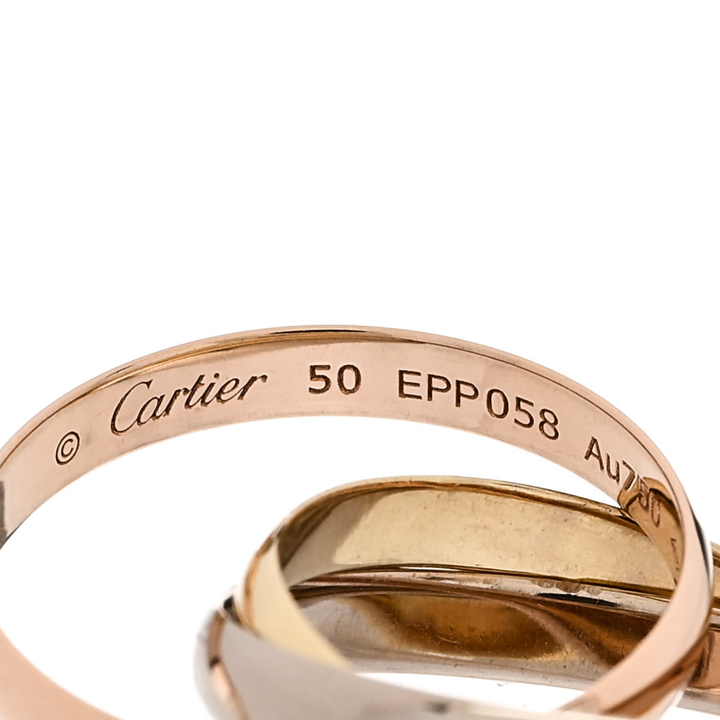 18K Pink Yellow White Gold Small Trinity Ring 50 5.25
