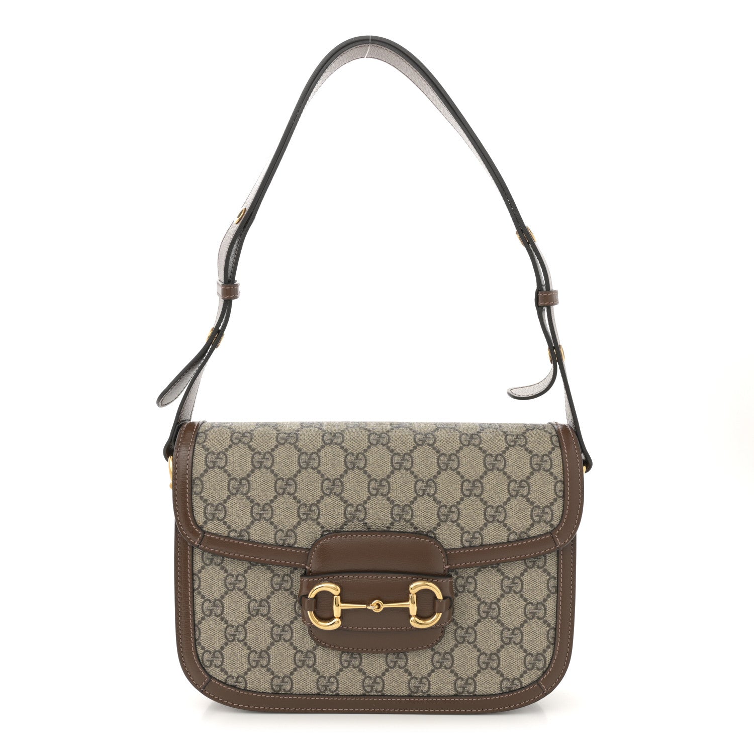 Gucci GG Supreme Monogram Horsebit 1955 Shoulder Bag Beige Brown Sugar 1 of 11