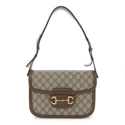 Gucci GG Supreme Monogram Horsebit 1955 Shoulder Bag Beige Brown Sugar 1 of 11