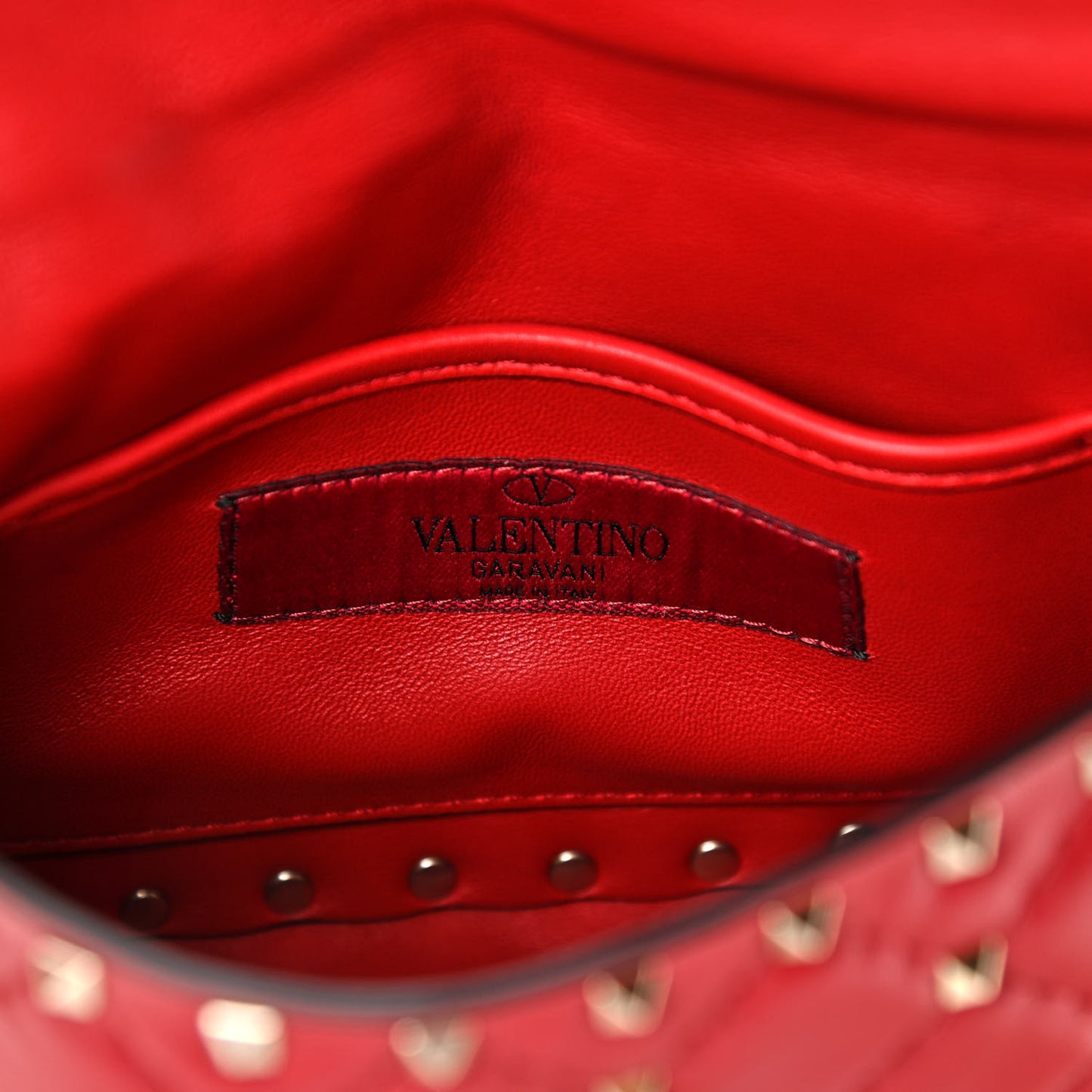 Nappa Small Rockstud Spike Shoulder Bag Rosso Valentino