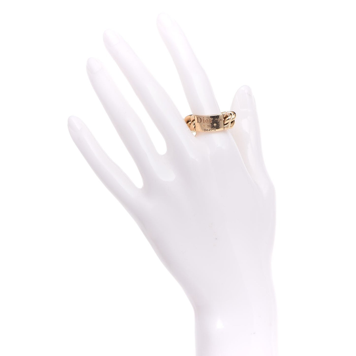 18K Yellow Gold Gourmette Ring 56 7.5