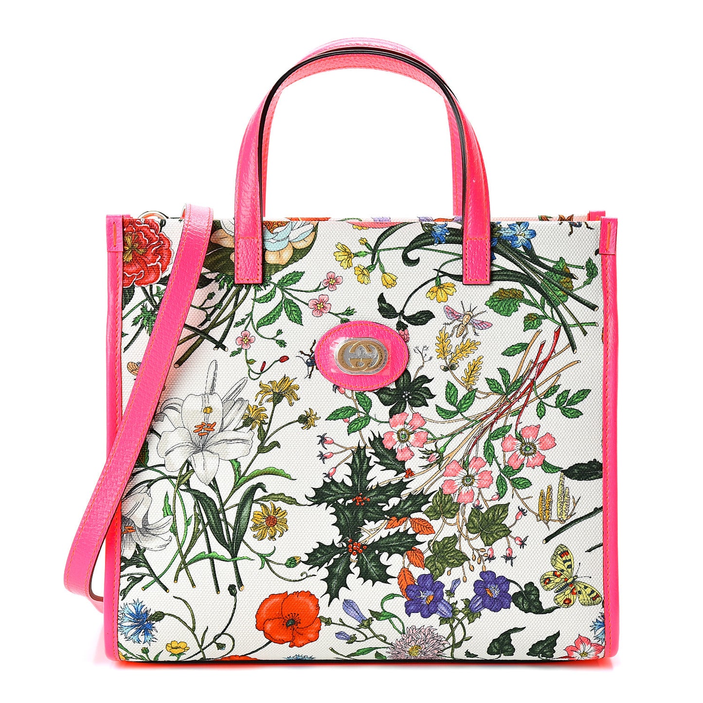 Canvas Medium Flora Tote Fuchsia