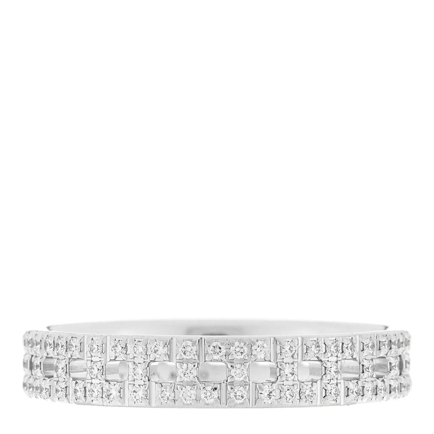 18K White Gold Diamond T True Narrow Band Ring 52 6