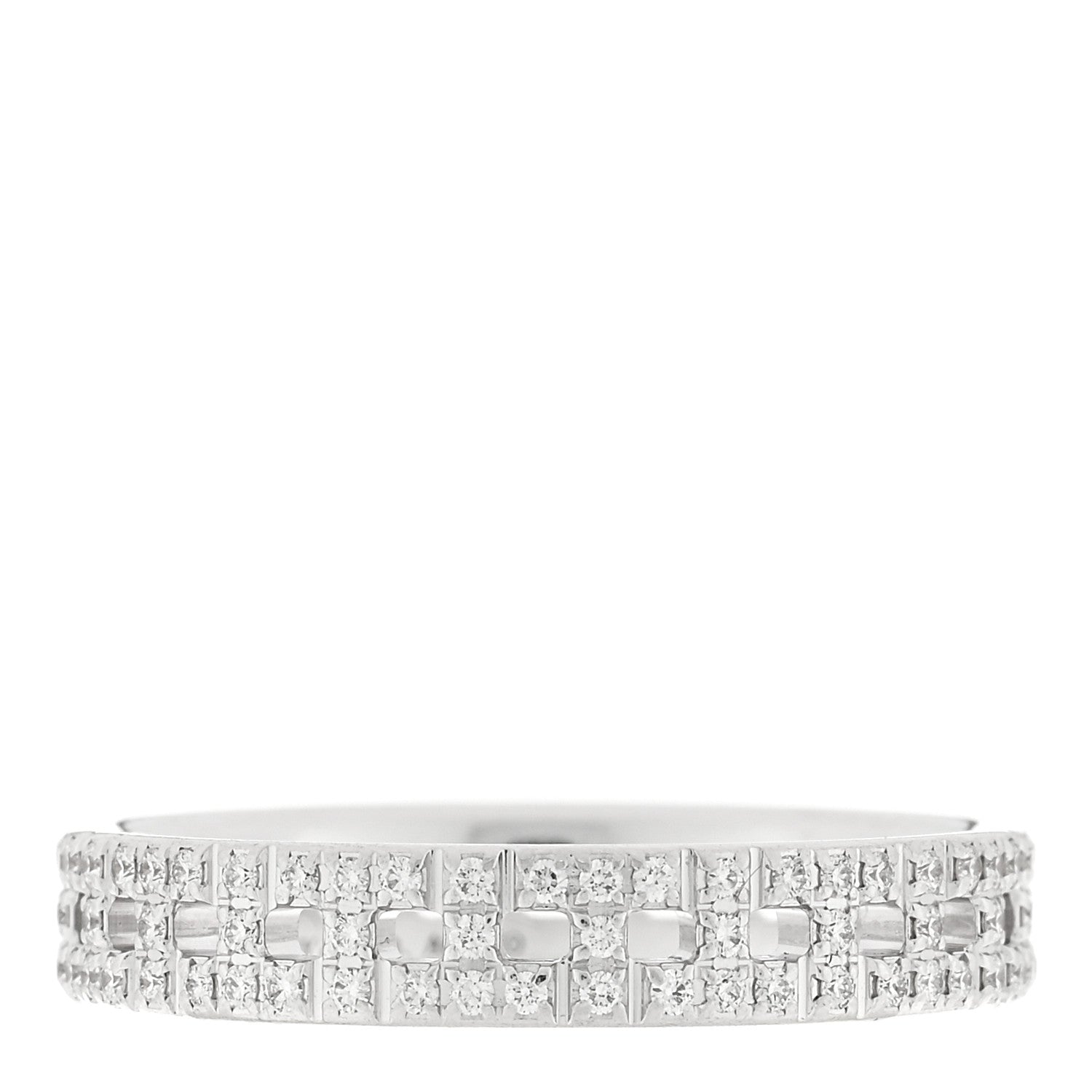 Tiffany 18K White Gold Diamond T True Narrow Band Ring 52 6 1 of 5