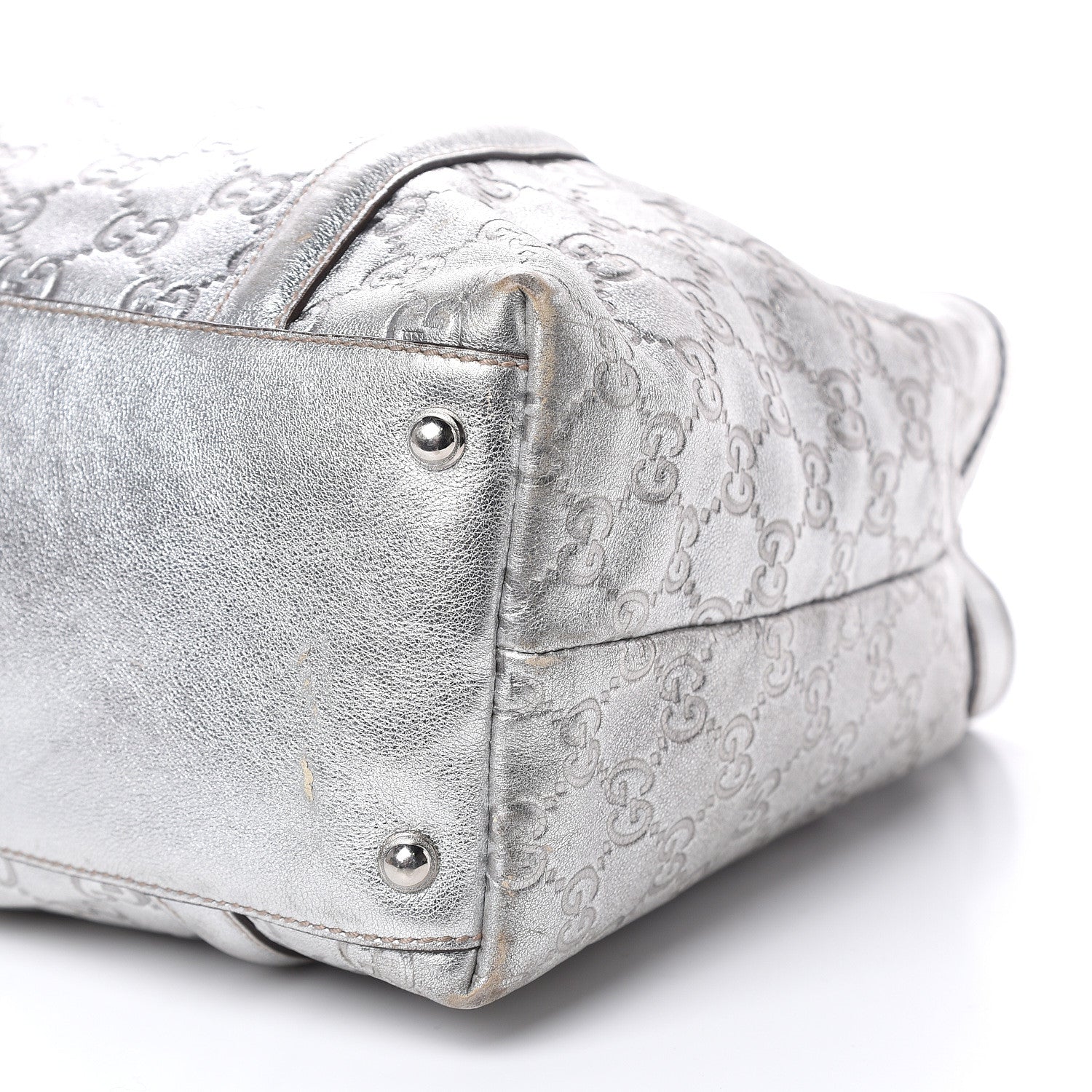 Gucci Guccissima Medium Britt Tote Silver 9 of 16