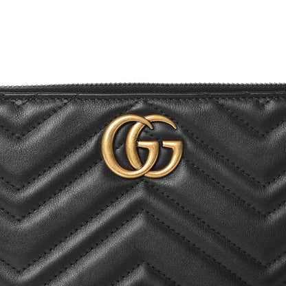Gucci Calfskin Matelasse GG Marmont Zip Pouch Black 8 of 8
