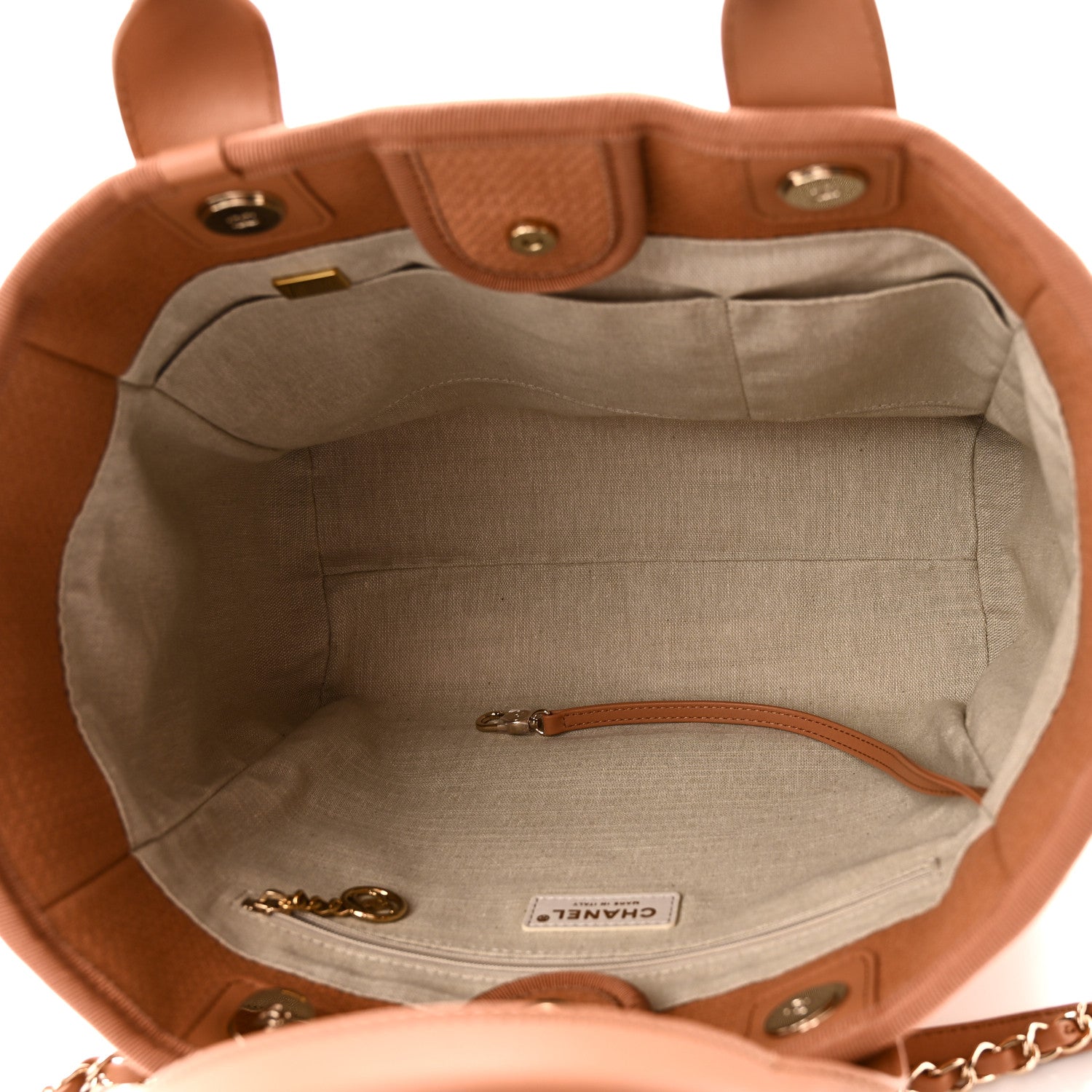 Chanel Mixed Fibers Small Deauville Tote Camel 6 of 12