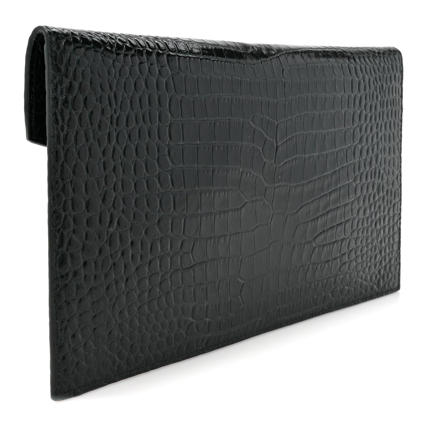 Calfskin Crocodile Embossed Uptown Monogram Pouch Mint