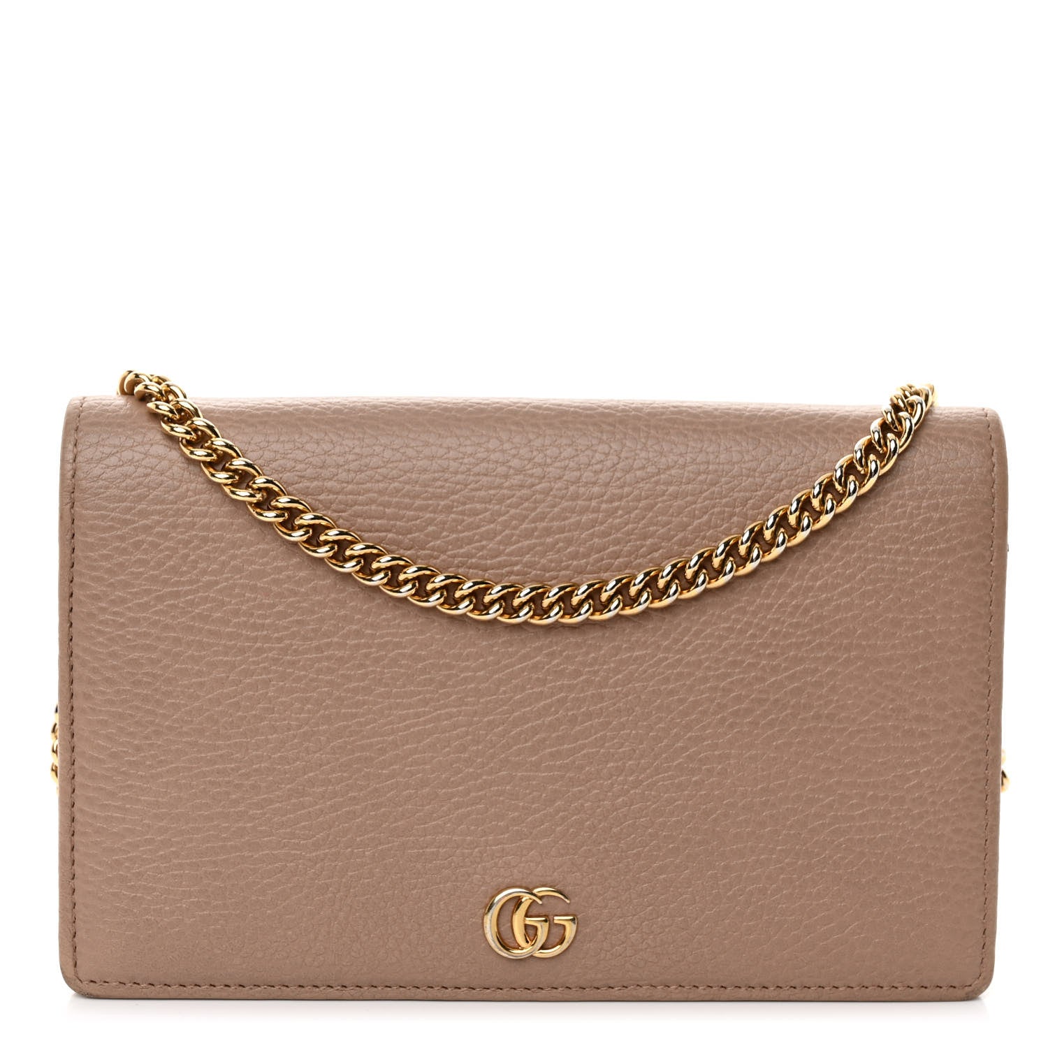 Gucci Calfskin Mini GG Marmont Chain Wallet Porcelain Rose 1 of 10