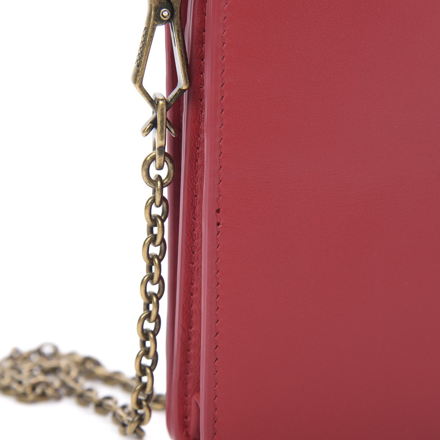 Nappa Intrecciato Chain Wallet China Red