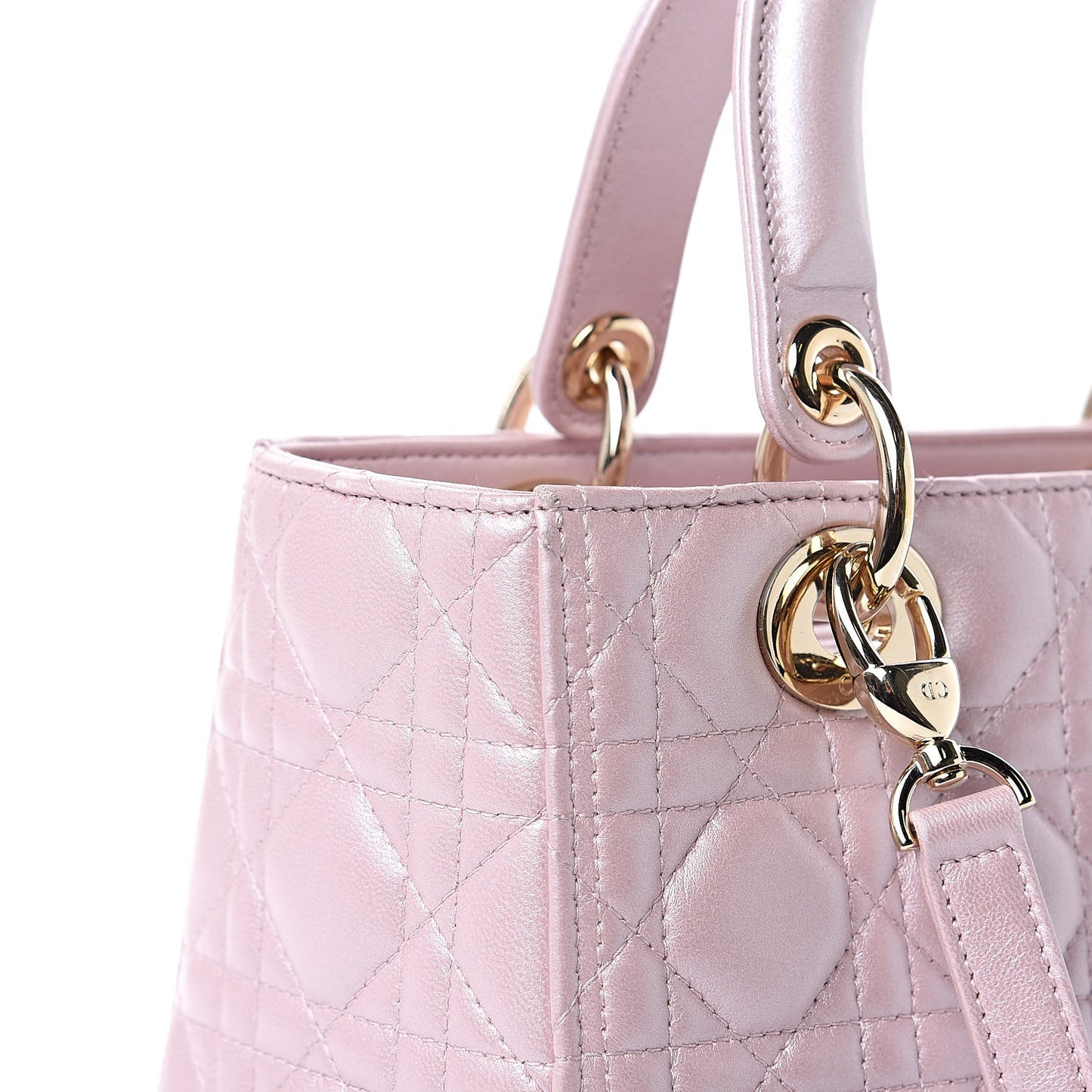 Pearly Lambskin Cannage Medium Lady Dior Lotus