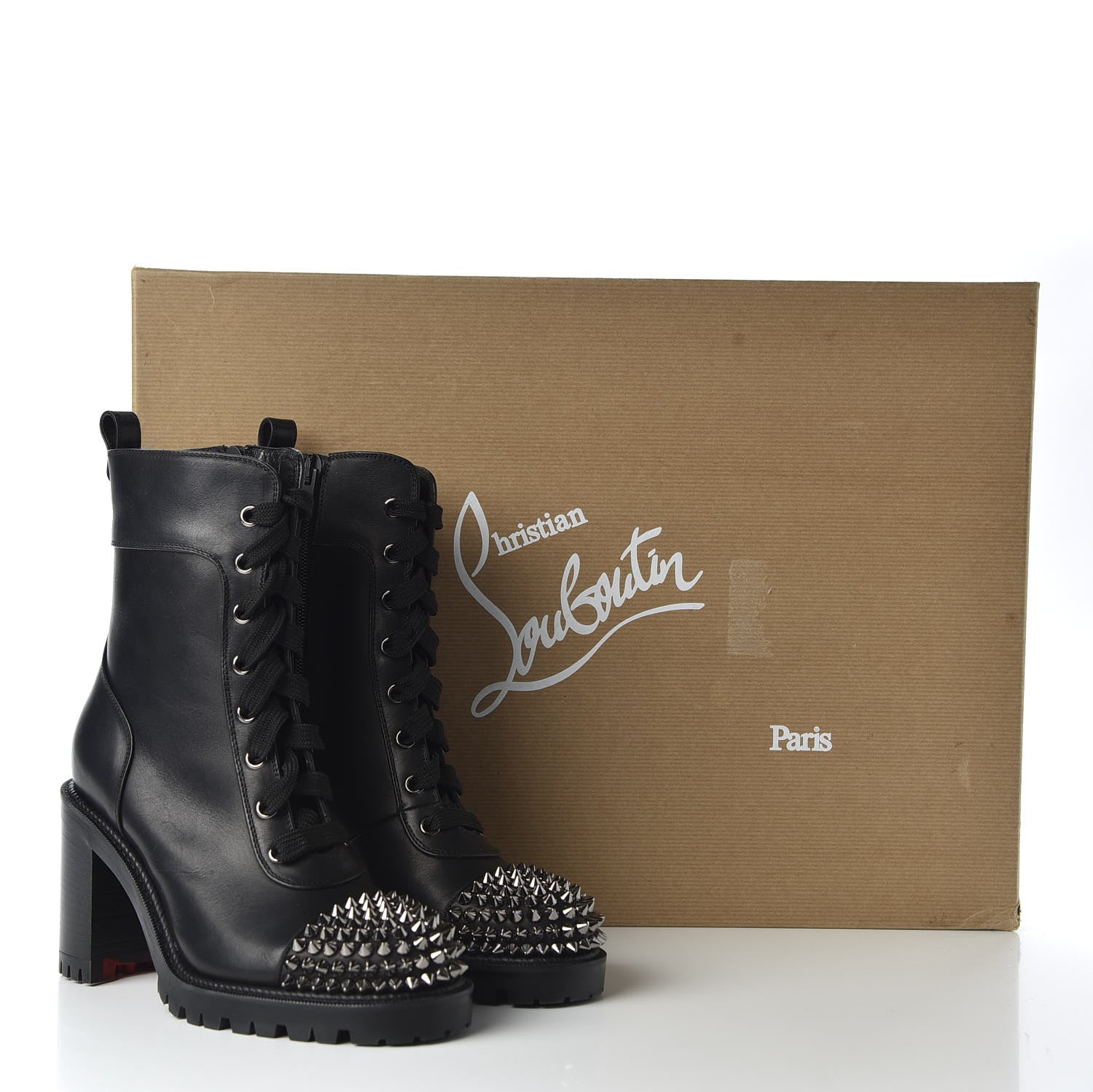 Christian Louboutin Calfskin Spikes TS Croc 70 Boots 35.5 Black 10 of 10