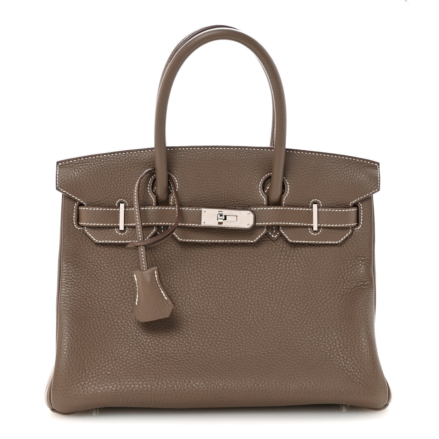 Hermes Taurillon Clemence Birkin 30 Etoupe 1 of 10