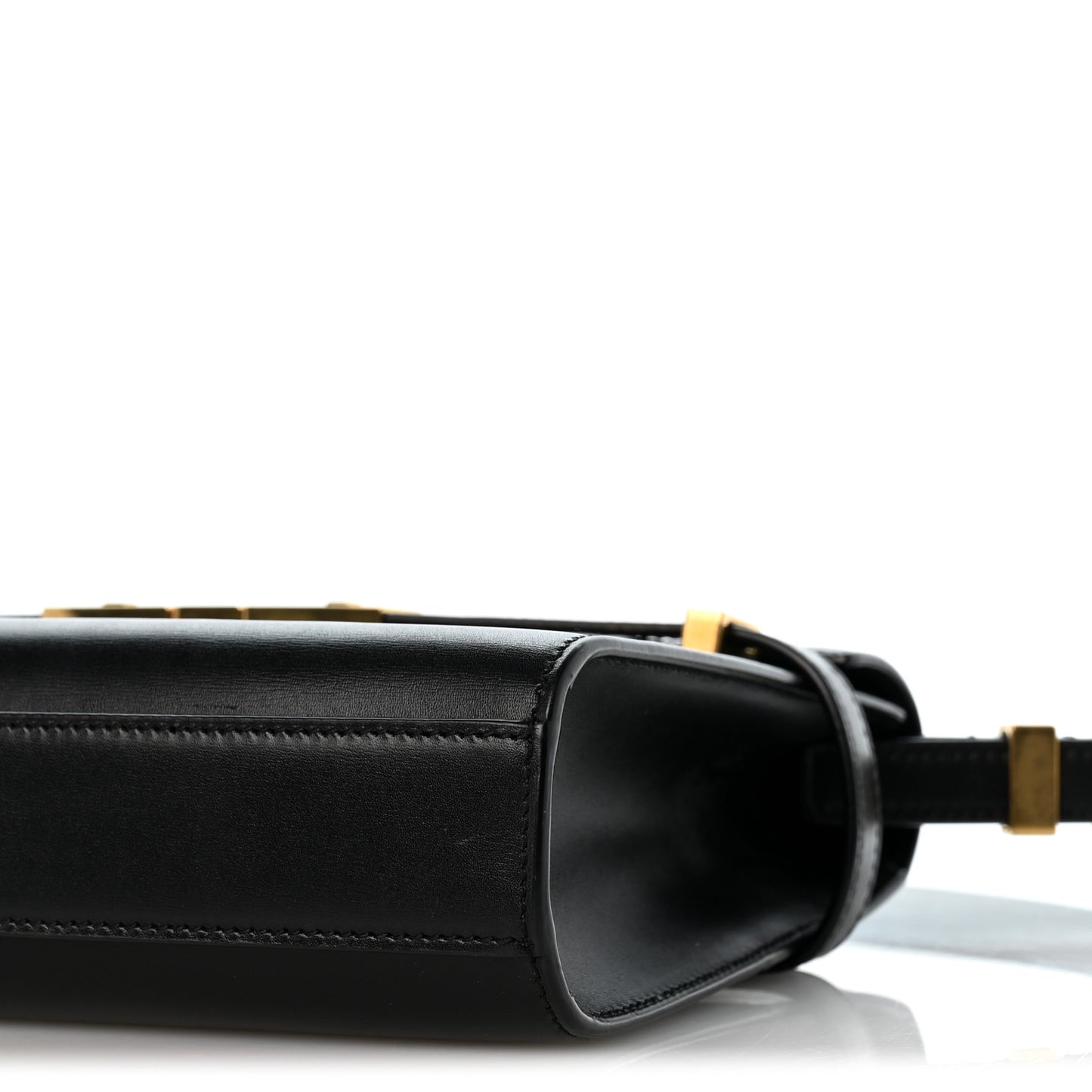 Smooth Calfskin Small Manhattan Shoulder Bag Black