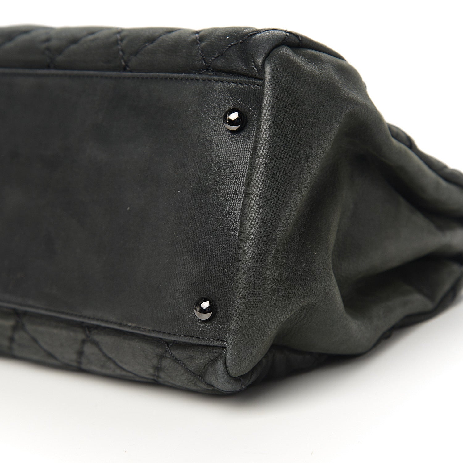 Chanel Iridescent Calfskin Quilted Large Just Mademoiselle Dark Grey 8 of 8