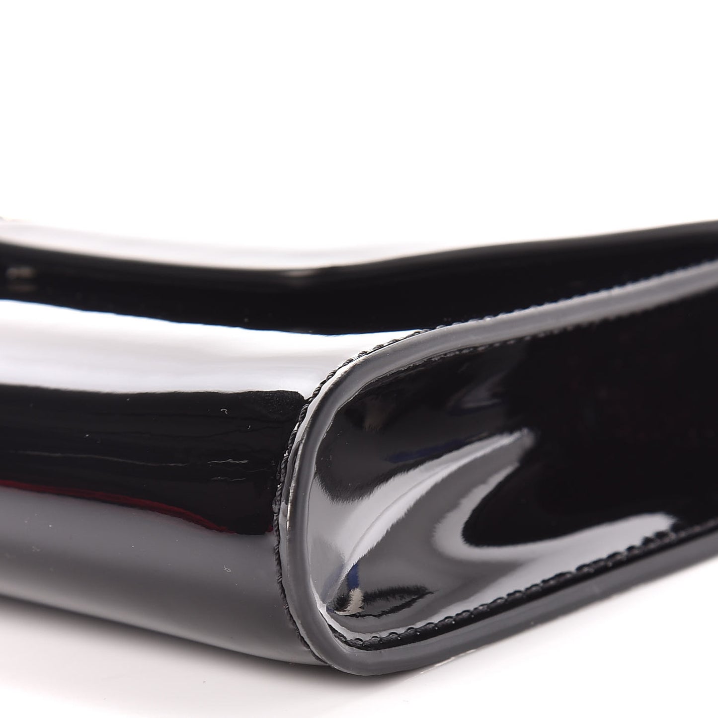 Patent Degrade Snakeskin Printed Vero Dodat Clutch Black Ivory
