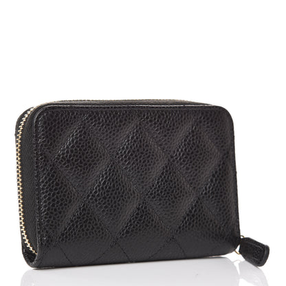 Chanel Caviar Quilted Zip Coin Purse Black 3 of 8