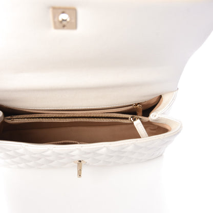 Chanel Iridescent Caviar Quilted Small Coco Handle Flap White 6 of 10
