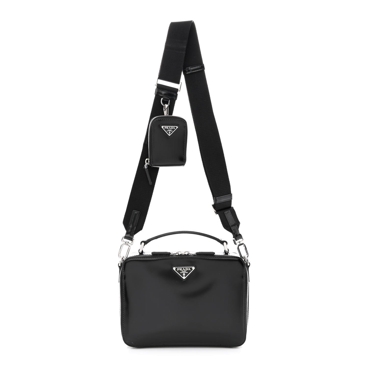 Spazzolato Medium Brique Crossbody Bag Black