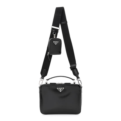 Prada Spazzolato Medium Brique Crossbody Bag Black 1 of 14