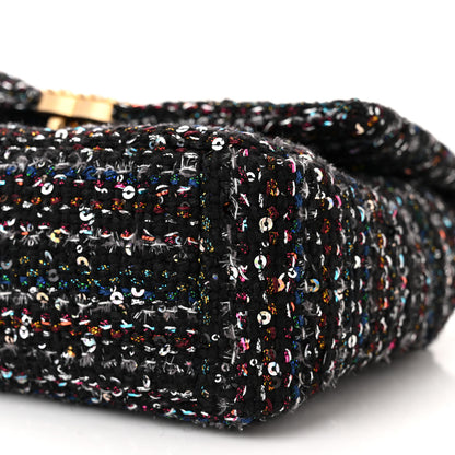 Chanel Tweed Sequin Quilted Medium Chanel 19 Flap Black Multicolor 9 of 10