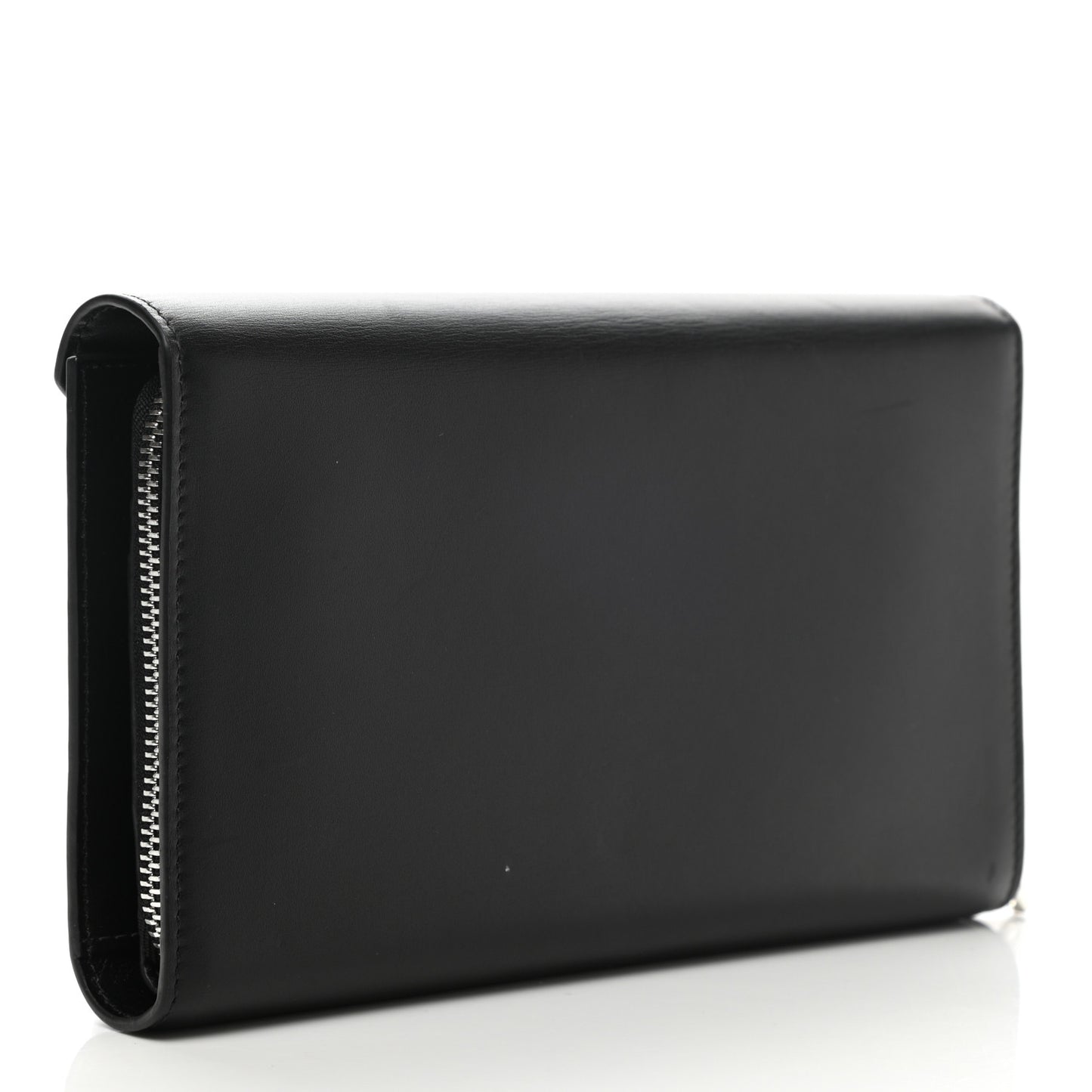 Calfskin Prisma Skeletal Envelope Wallet Clutch Black