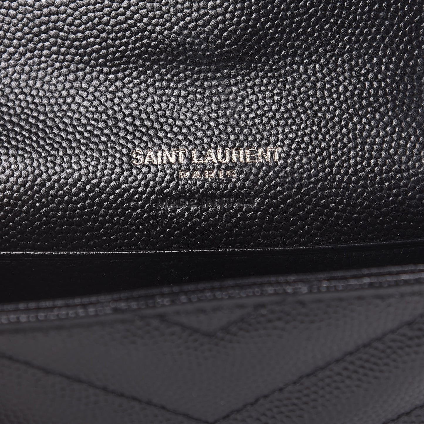 Grain De Poudre Matelasse Chevron Small Monogram Envelope Wallet Black