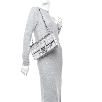 Chanel Vinyl Large Ice Cube Flap Silver 2 of 15