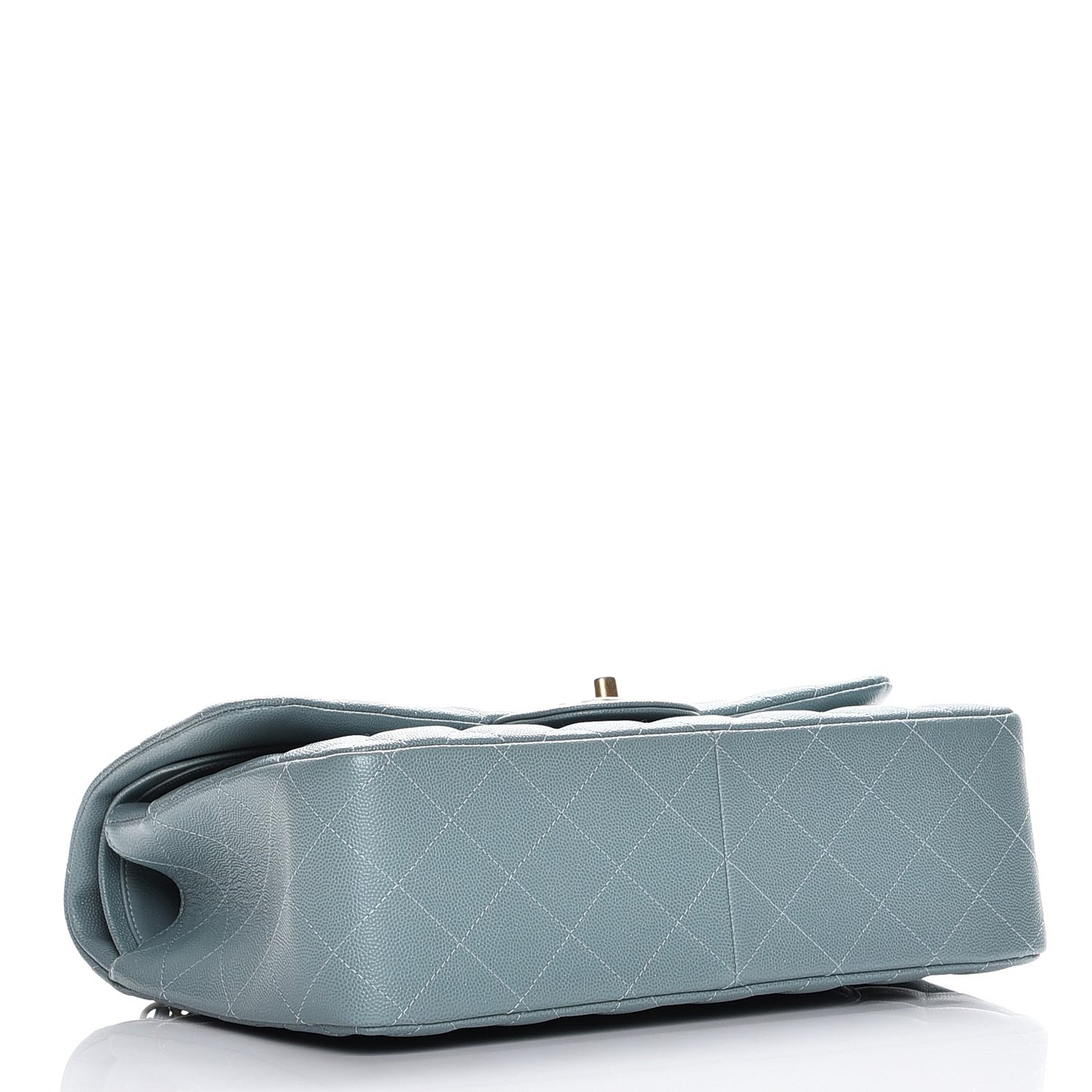 Caviar Quilted Jumbo Double Flap Light Blue
