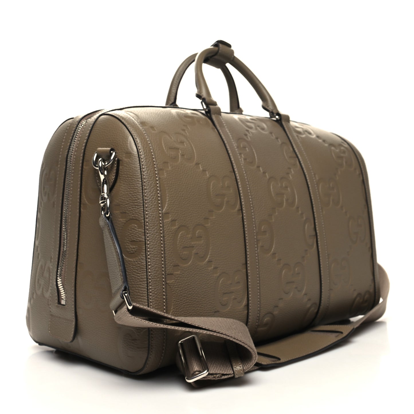 Piuma Calfskin Jumbo GG Embossed Large Duffle Bag Good Taupe